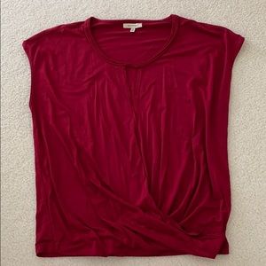 Max Studio Red Keyhole Top